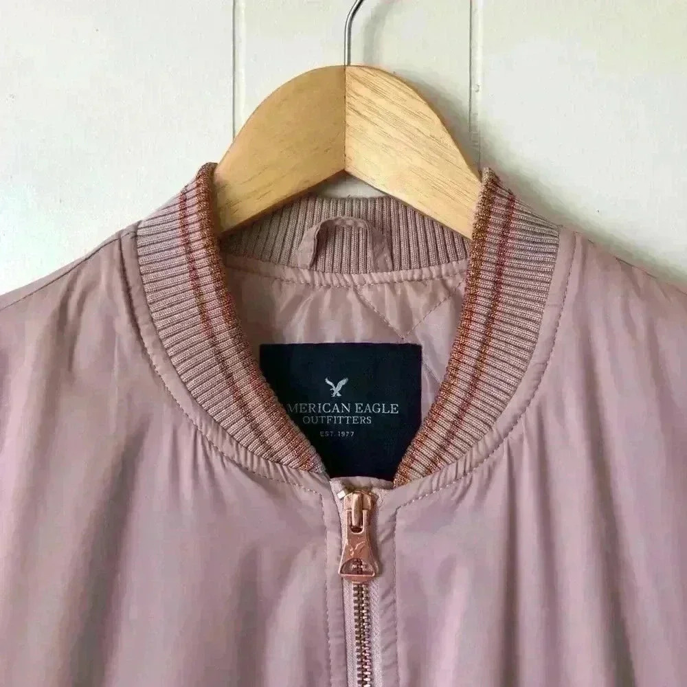 American Eagle Outfitters Zip Up Bomber Jacket Size S - Picture 4 of 8